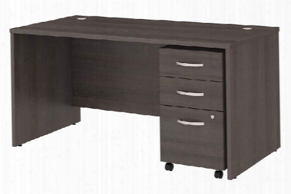 60"w X 30"d Office Desk With Mobile File Cabinet By Bush