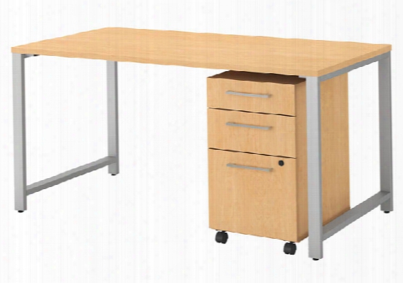 60"w X 30"d Table Desk With 3 Drawer Mobile File Cabinet By Bush