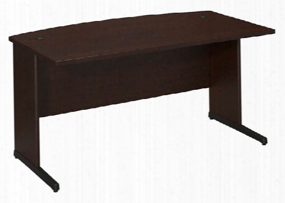 60"w X 36"d C-leg Bow Front Desk By Bush