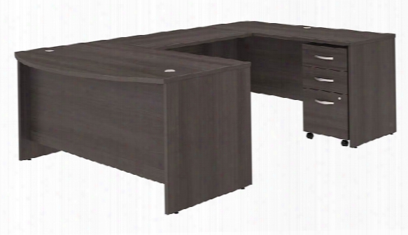 60"w X 36"d U Shaped Desk With Mobile File Cabinet By Bush