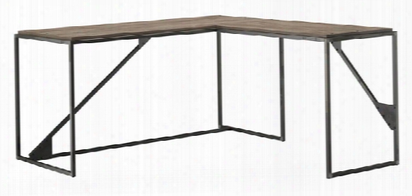 62"w L Shaped Industrial Desk With 37"w Return By Bush