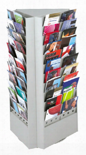 66 Or 33-pocket Steel Rotary Brochure Rack By Safco Office Furniture
