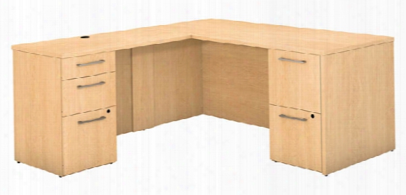 66"w X 30"d L Shaped Office Desk With 2 And 3 Drawer Pedestals And Return By Bush