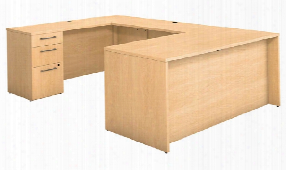 66"w X 30"d U Shaped Office Desk With 2 And 3 Drawer Pedestals And Bridge By Bush