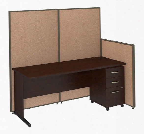 72"w C-leg Desk And 3 Drawer Mobile Pedestal With Propanels By Bush