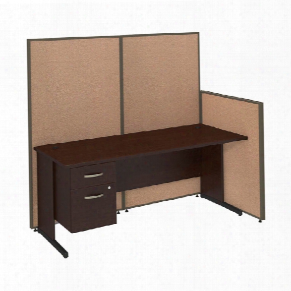 72"w C-leg Desk With 3/4 Pedestal And Propanels By Bush