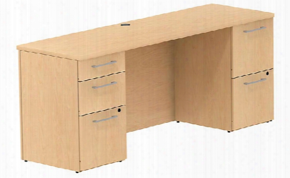 72"w X 22"d Office Desk With 2 And 3 Drawer Pedestals By Bush