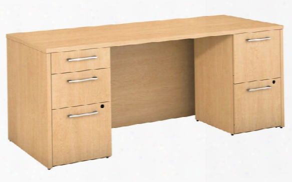 72"w X 30"d Office Desk With 2 And 3 Drawer Pedestals By Bush