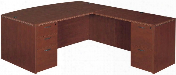 Bow Front L Shaped Desk By Cherryman Furniture