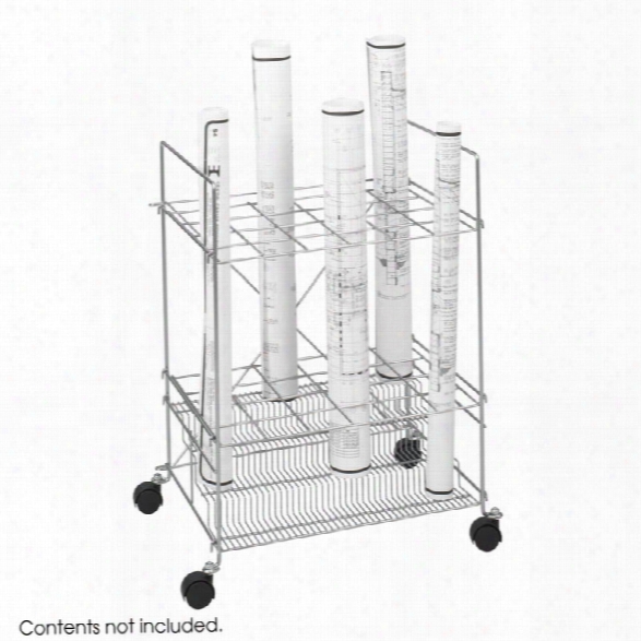 Chrome Wire Roll File, 24 Compaartment Yb Safco Office Furniture