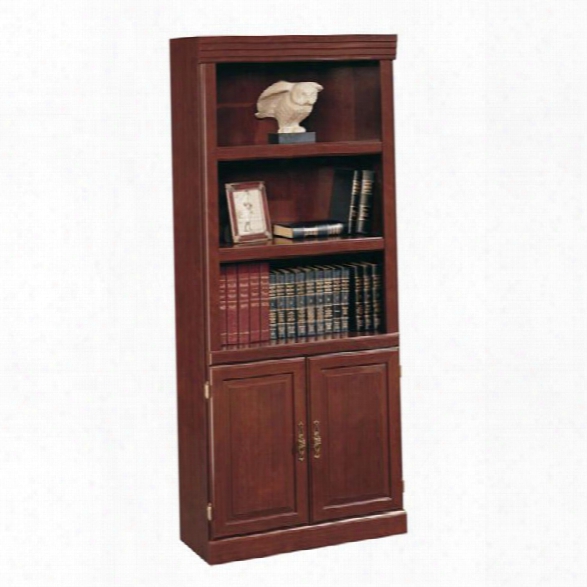 Classic Cherry Library Bookcase With Doors By Sauder