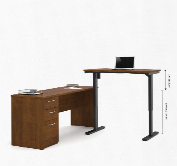 L-desk Including Electric Height Adjustable Table By Bestar