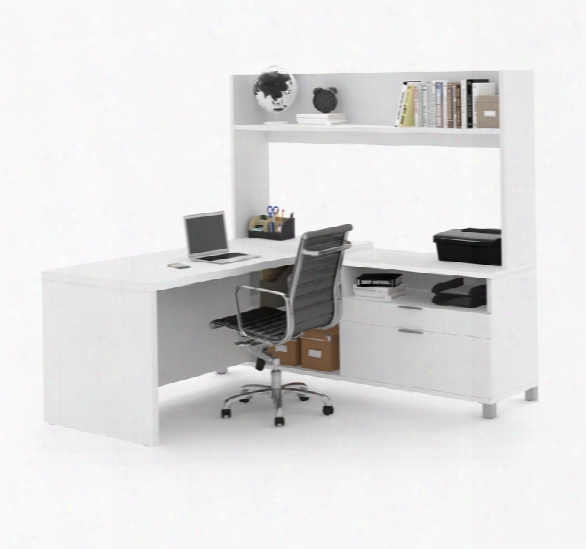 L-desk With Open Hutch By Bestar