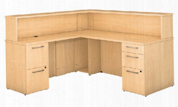 L Shaped Reception Desk With 2 And 3 Drawer Pedestals By Bush