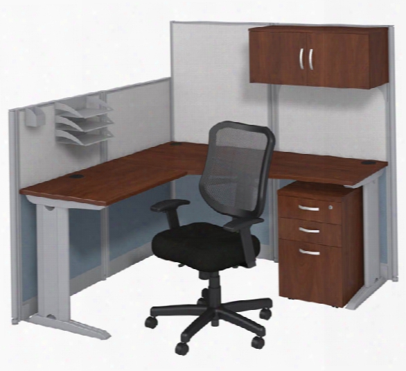 L Workstation With Storage & Chair By Bush