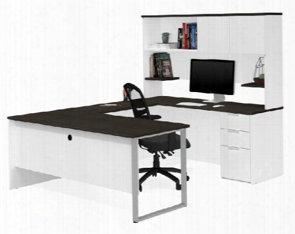 U-shaped Desk With Hutch By Bestar