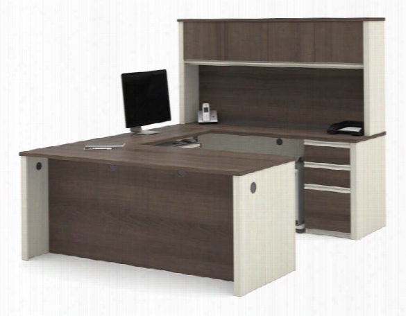 U Shaped Workstation With Two Pedestals By Bestar