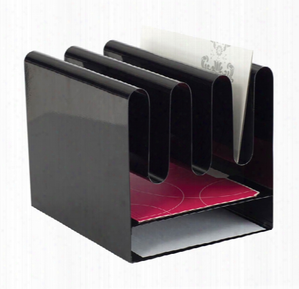 Wave Desk Accessory - Desktop File Organizer With 7 Vertical Sections & Letter-size Paper Tray By Safco Office Furniture