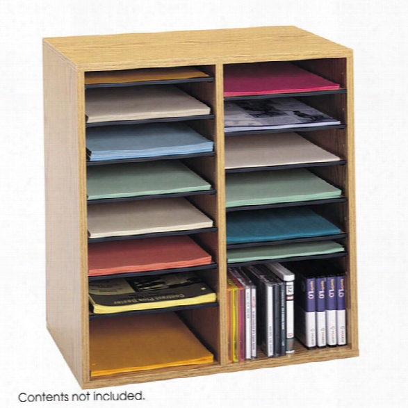 Wood 16 Compartment Literature Organizers By Safco Office Furniture