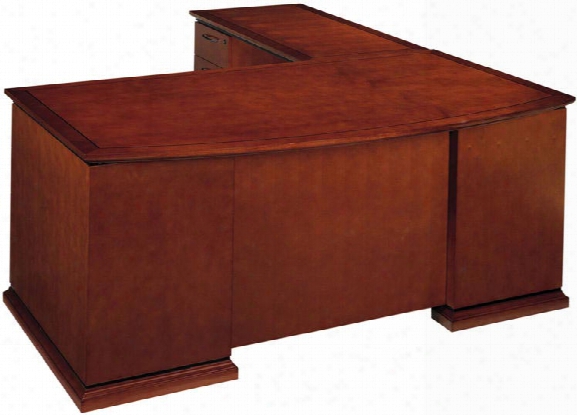 Wood Veneer Bow Front L Shaped Desk By Cherryman Furniture