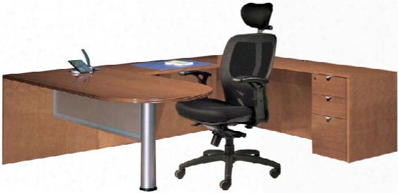 Wood Veneer Bullet U Shaped Desk By Cherryman Furniture