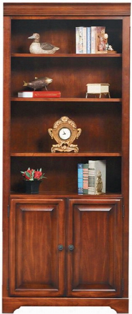 32"w X 15"d X 79"h Solid Wood Bookcase With Doors By Wilshire Furniture