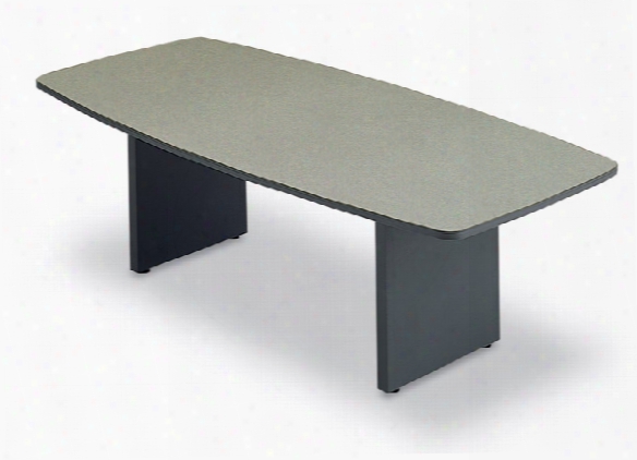 6' Boat Shape Conference Table With Slab Base By Abco