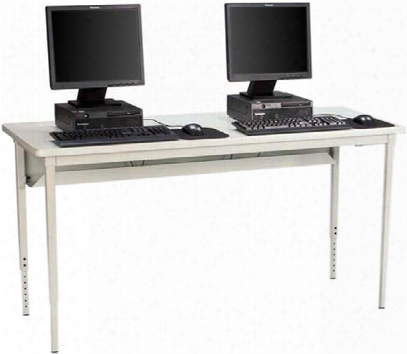 60"w X 30"d Adjustable Height Computer Table By Bretford