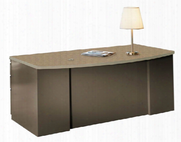 72" X 39" Single Pedestal Bowfront Desk By Mayline Office Furniture