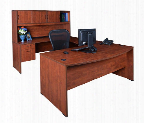 Bow Front U Shaped Desk With Hutch By Regency Furniture