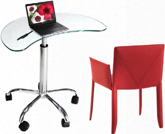 Clear Glass Utility Laptop Desk By Rta Products