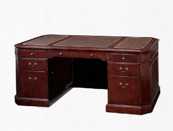 Double Pedestal Executive Desk With Leather Inlays By Dmi Office Furniture