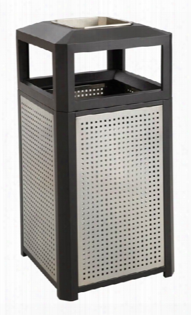 Evos™ Series Steel Receptacle W/ Ash, 15 Gallon By Safco Office Furniture