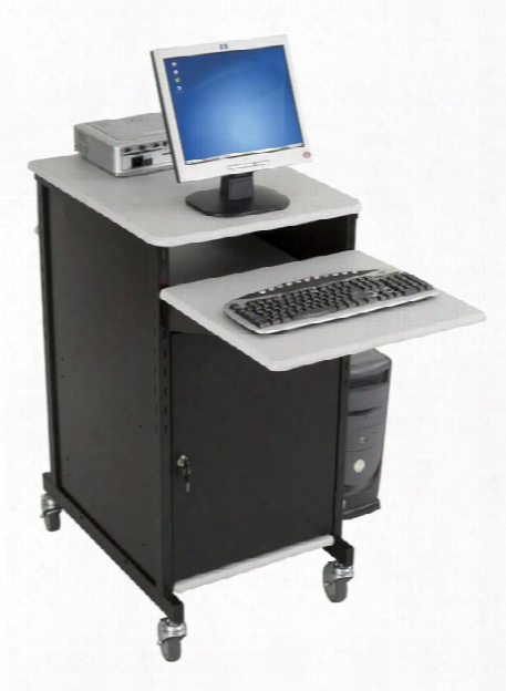 Extra Wide Presentation Cart With Locking Cabinet By Balt