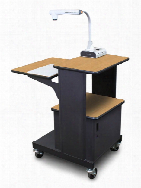 Marvel Vizion Benchmark Mobile Presentation Cart With Steel Doors - (oak Laminate) By Marvel