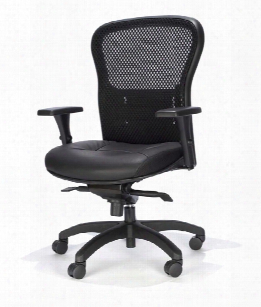 Mesh Back Chair With Leather Seat By Rfm Seating