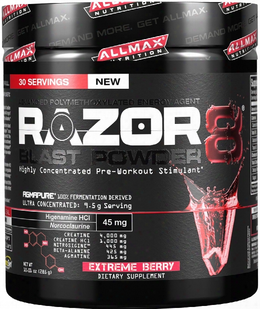 Allmax Nutrition Razor8 Blast Powder - 30 Servings Extreme Berry