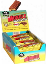 Muscle Foods Muscle Sandwich - Box Of 12 Peanut Butter Graham Cracker