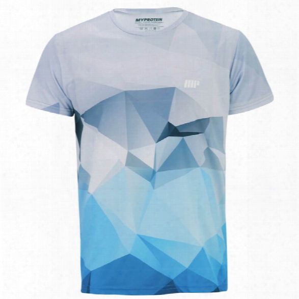 Myprotein Men's Geometric Printed Training Shirt - Light Blue, Xxl