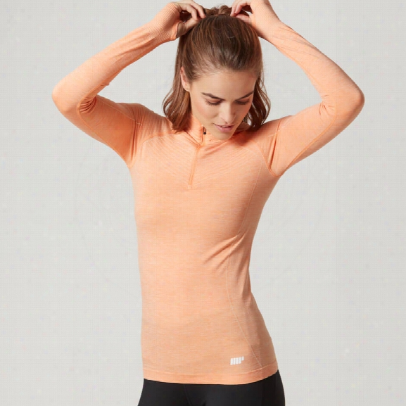 Myprotein Women's Seamless Long Sleeve 1/4 Zip Top - Soft Coral, L