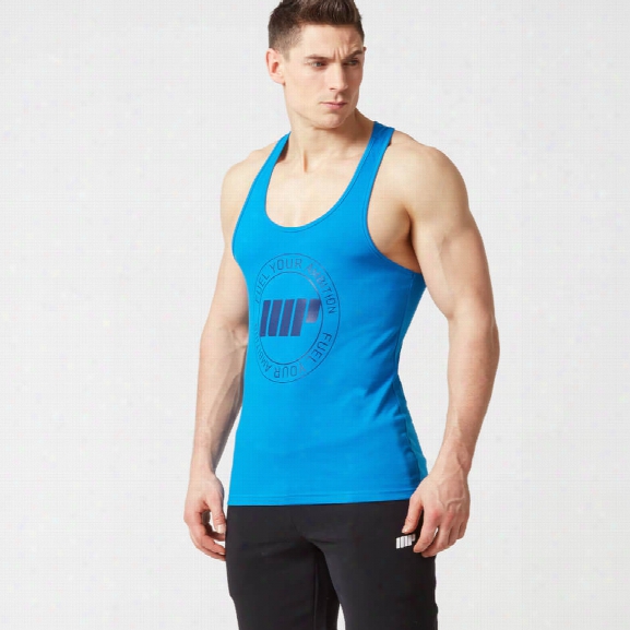 Slogan Stringer Vest - Blue - Xxl