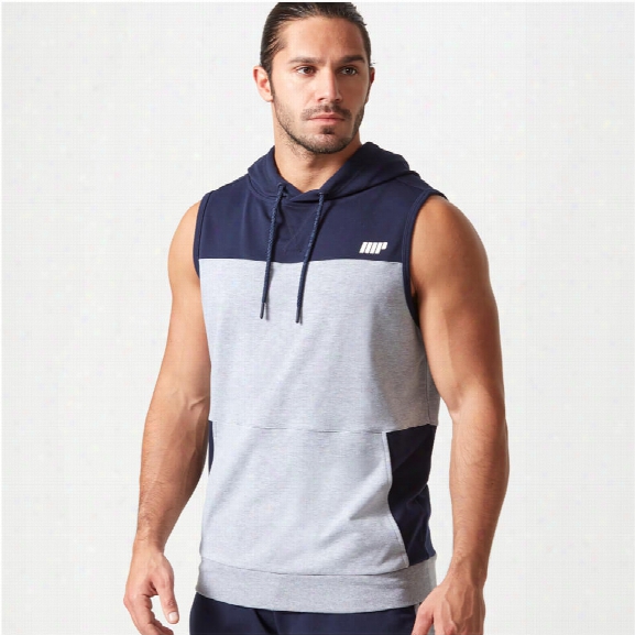 Superlite Sleeveless Zip-up Hoodie - Navy - S