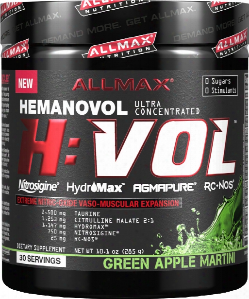 Allmax Nutrition H:vol - 30 Servings Green Apple Martini - Exp. 6/17