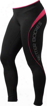Better Bodies Women's Fitness Long Tights - Black/pink Xs
