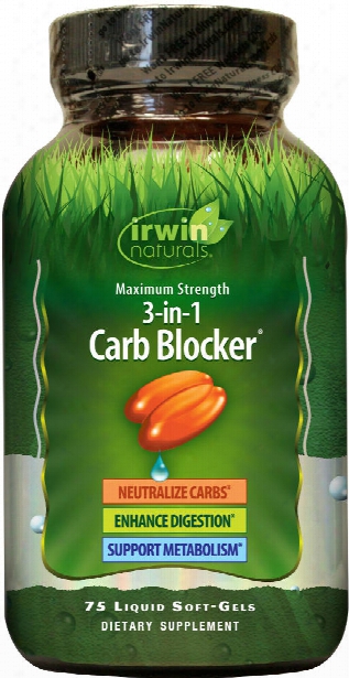Irwin Naturals Maximum Strength 3-in-1 Carb Blocker - 75 Softgels