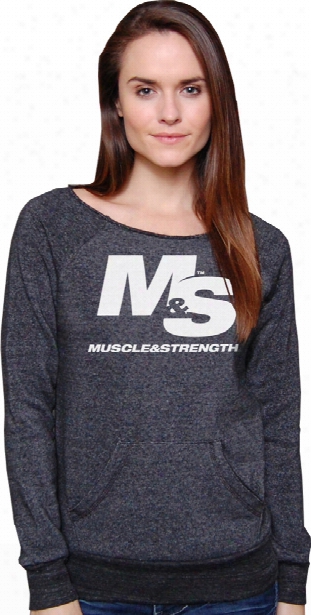 Muscle & Strength Women's Cutoff Eco-sweater - Large Charcoal Heather