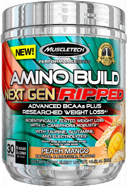 Muscletech Amino Build Next Gen Ripped - 30 Servings Peach Mango