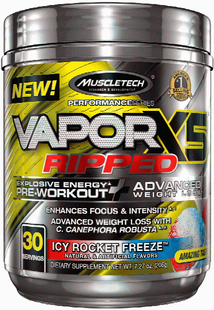 Muscletech Vapor X5 Ripped - 30 Servings Icy Rocket Freeze