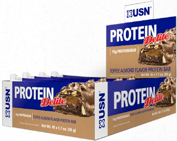 Usn Protein Delite Bars - Box Of 18 Yoghurt Toffee Almond