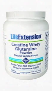 Creatine Whey Glutamine Powder (vanilla), 454 Grams (1 Lb. Or 16 Oz.)